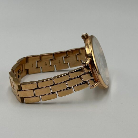 Lola Rose Watch Rose Gold Tone White Howlite Marble Dial New Battery 7.25 Inch - Picture 9 of 12